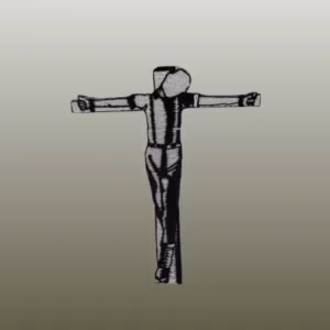 Patch mit einem Crucified-Boy-Motiv