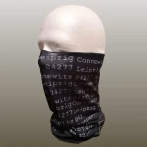 Schlauchschal mit Schriftzug "04277 Leipzig Connewitz".
