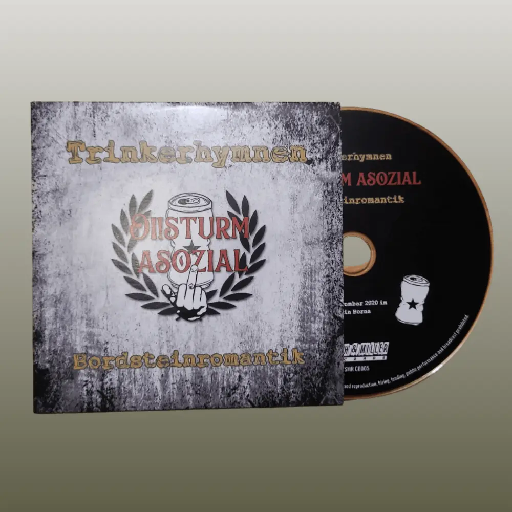 Cover der CD "Trinkerhymnen und Bordsteinromantik" der Band Oi!Sturm Asozial.